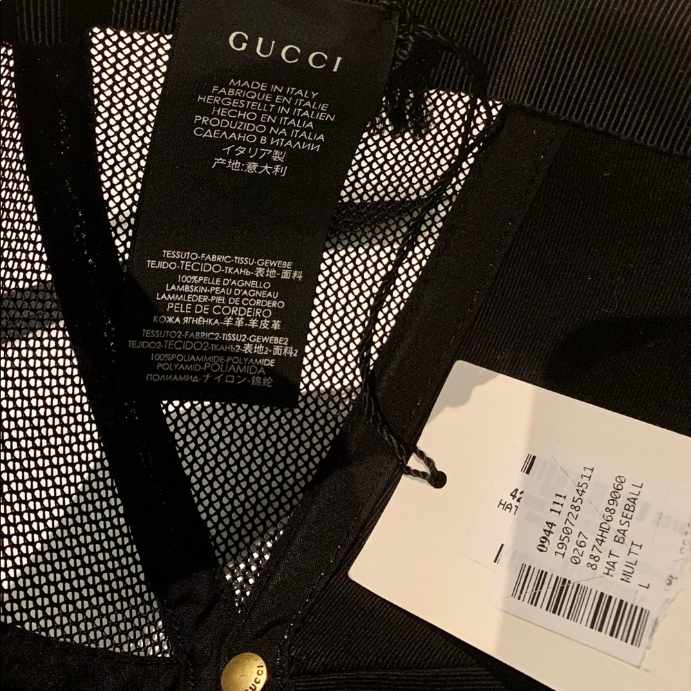Gucci X SEGA GUCCY Gold Stars White Baseball Hat Size L 58cm NWT - Picture 10 of 12